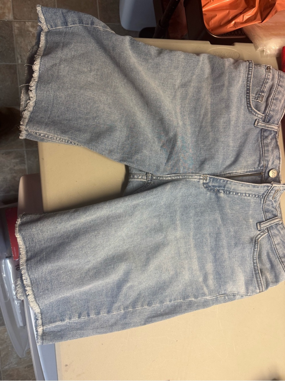 Lee Light Blue Denim Bermuda Shorts